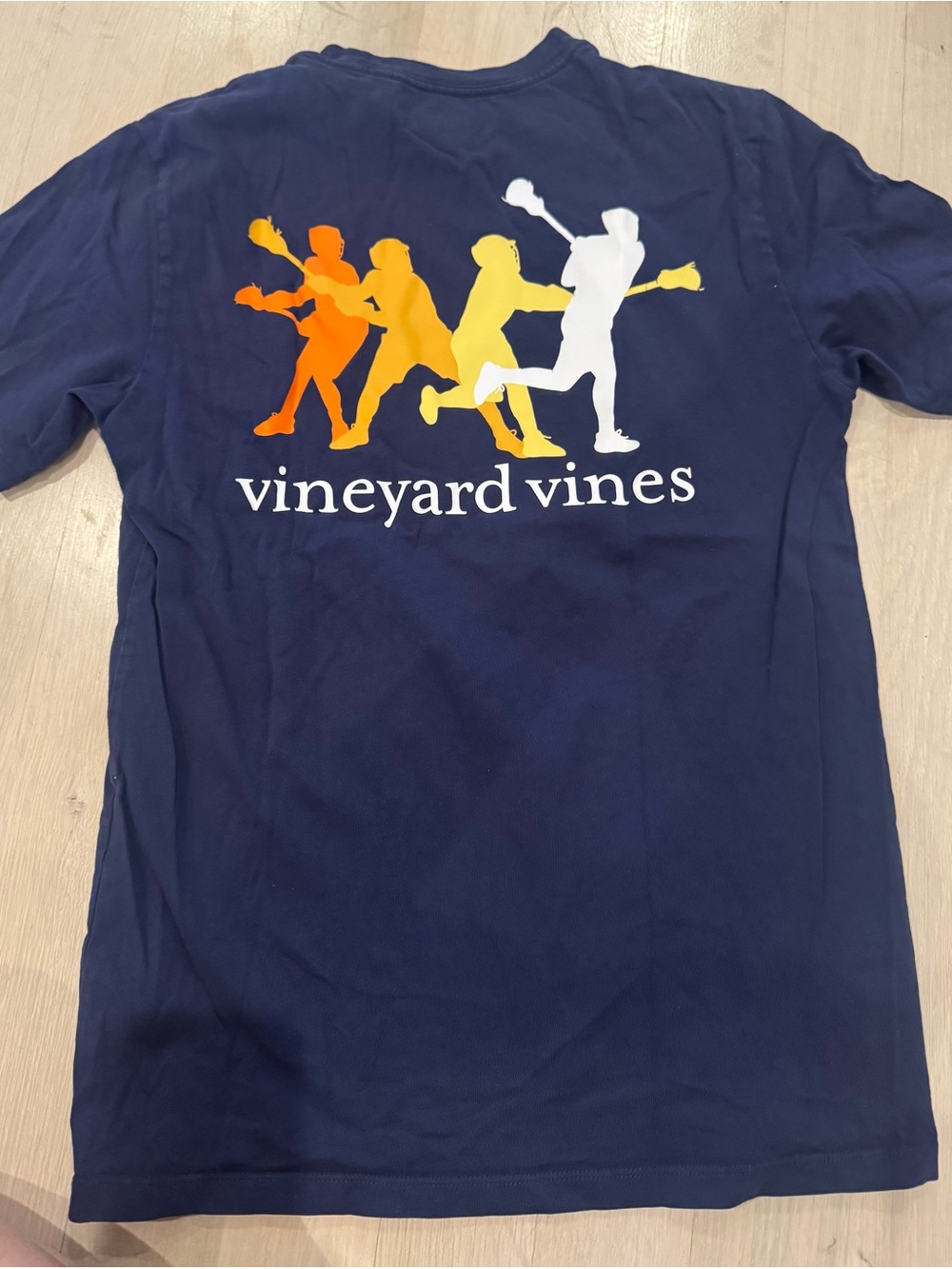 Vineyard Vines Navy Lacrosse Silhouette pocket Tee, never worn & like new.